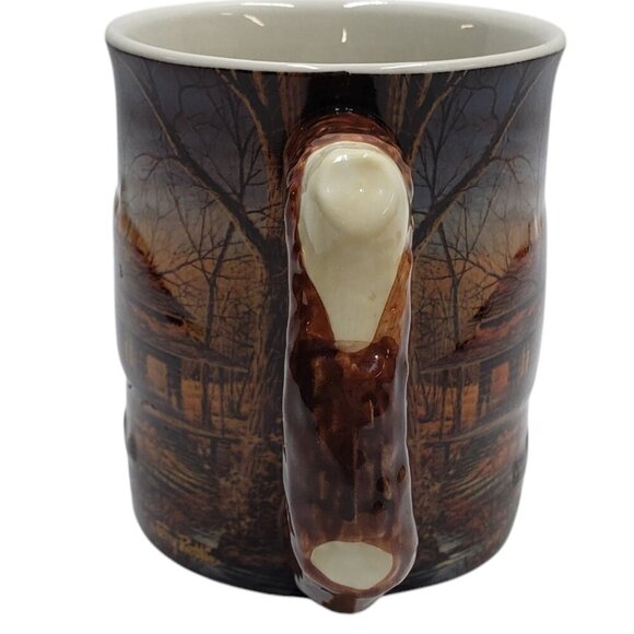 Wild Wings Terry Redlin Golden Retreat Cabin Sculpted Mug 2014 16 oz - Picture 3 of 10
